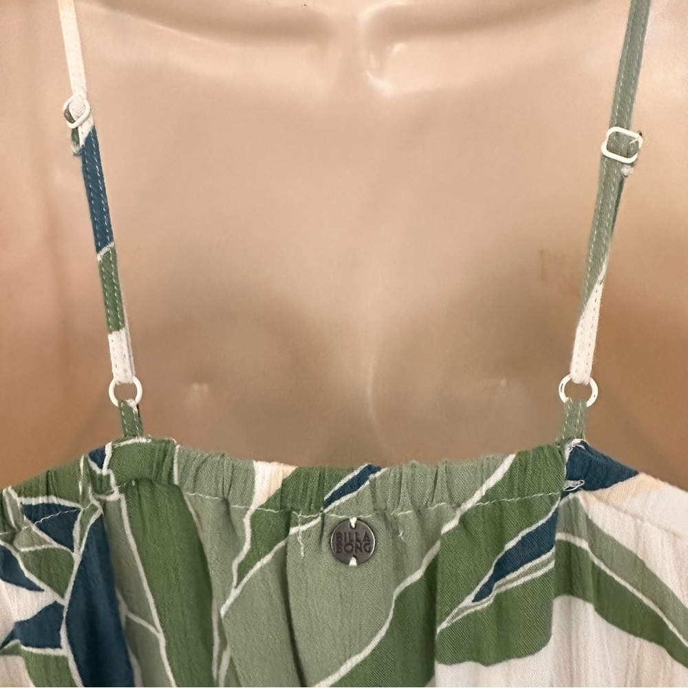 Billabong Tropical Print Maxi Dress in Green and Coral Small Women’s - Picture 4 of 6